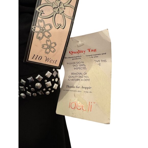 110 West Womens Size 4 Black Sleeveless Embellished Midi Dress - Picture 3 of 6